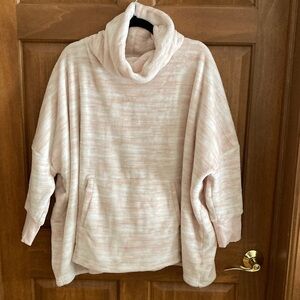 HUE Plush Cowl Neck Pullover - Blush Pink